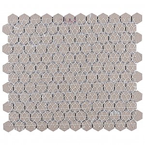 Tribeca 1" Hex Glossy Gray Mist Porcelain Mosaic Tile - Sold Per Case of 10 Sheets - 8.65 Square Feet Per Case