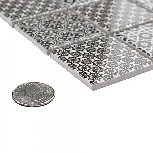 Classico 2" Black 11-3/4" x 11-3/4" Porcelain Mosaic Floor & Wall Tile - Sold Per Case of 10 - 9.8 Sq. Ft.