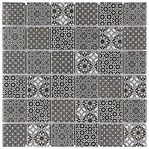 Classico 2" Black 11-3/4" x 11-3/4" Porcelain Mosaic Floor & Wall Tile - Sold Per Case of 10 - 9.8 Sq. Ft.