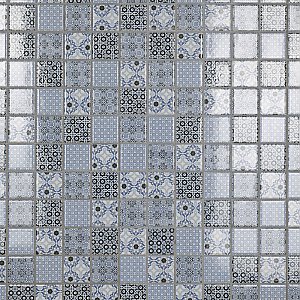Classico 2" Blue 11-3/4" x 11-3/4" Porcelain Mosaic Tile - 10 Tiles Per Case - 9.8 Sq. Ft.