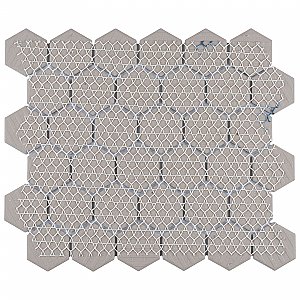 Tribeca 2" Hex Glossy Gray Mist Porcelain Mosaic Tile - Sold Per Case of 10 Sheets - 9.96 Square Feet Per Case