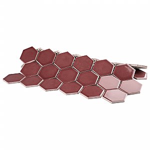 Tribeca 2" Hex Glossy Rusty Red Porcelain Mosaic Tile - Sold Per Case of 10 Sheets - 9.96 Square Feet Per Case