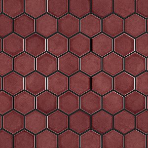 Tribeca 2" Hex Glossy Rusty Red Porcelain Mosaic Tile - Sold Per Case of 10 Sheets - 9.96 Square Feet Per Case