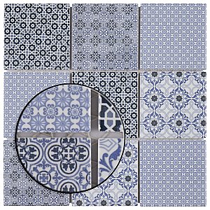 Classico 4" Blue 11-5/8" x 11-5/8" Porcelain Mosaic Floor & Wall Tile - Sold Per Case of 10 - 9.6 Sq. Ft.