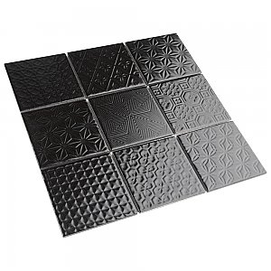 Spirit Black 11-5/8" x 11-5/8" Porcelain Mosaic Tile - 10 Tiles Per Case - 9.6 Sq. Ft.