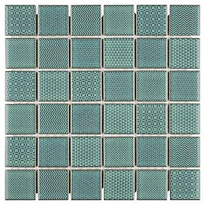 Celadon Emerald Porcelain Mosaic Tile 11-5/8" x 11-5/8"  - Sold Per Case of 10 - 9.59 Sq Ft Per Case
