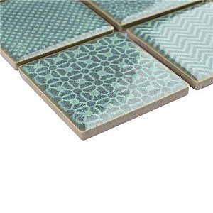 Celadon Emerald Porcelain Mosaic Tile 11-5/8" x 11-5/8"  - Sold Per Case of 10 - 9.59 Sq Ft Per Case