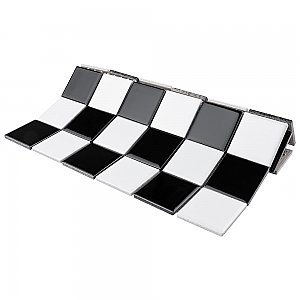 Metro Quad Checkerboard Gl Blk/Wht 11.75" x 11.75"Porcelain Mosaic Tile - Sold Per Case of 10 - 9.8 Square Feet