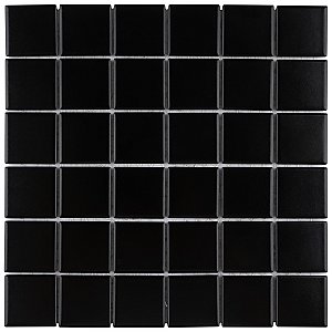 Metro Quad Matte Black 11-3/4" x 11-3/4" Porcelain Mosaic Tile - Sold Per Case of 10 - 9.8 Square Feet