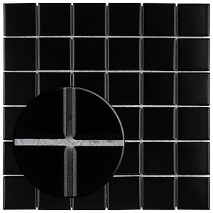 Metro Quad Matte Black 11-3/4" x 11-3/4" Porcelain Mosaic Tile - Sold Per Case of 10 - 9.8 Square Feet