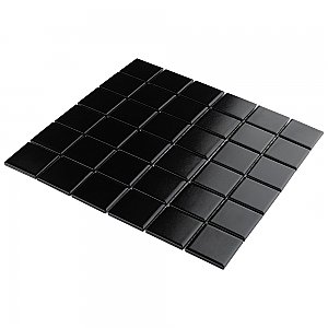 Metro Quad Matte Black 11-3/4" x 11-3/4" Porcelain Mosaic Tile - Sold Per Case of 10 - 9.8 Square Feet