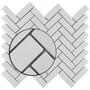 Metro Brick Herringbone Glossy White 10-5/8" x 12-1/2" Porcelain - Sold Per Case of 10 - 9.4 Square Feet