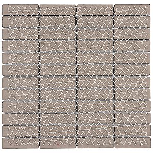 Metro Brick Stacked Glossy Black 11-1/2" x 11-3/4" Porcelain Mosaic Tile - Sold Per Case of 10 - 9.6 Square Feet