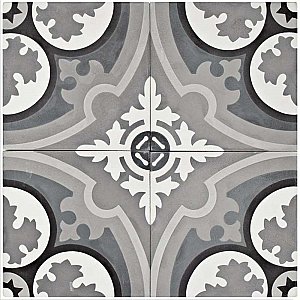 Cemento Queen Mary Storm - 7-7/8" x 7-7/8" Handmade Cement Tile - Per Case of 12 - 5.51 Sq. Ft