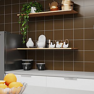 Monocolor Caoba 7-7/8" x 7-7/8" Ceramic Floor and Wall Tile - 25 Tiles Per Case - 11.25 Square Feet