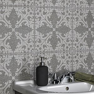 Farnese Molise Grafito 11-1/2" x 11-1/2" Porcelain Floor & Wall Tile - 11 Tiles Per Case - 10.34 Sq. Ft.