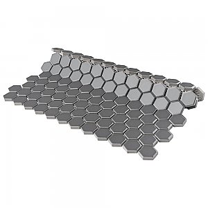 Metro 7/8" Hex Glossy Gray Porcelain Mosaic Tile - Sold Per Case of 10 - 8.56 square feet