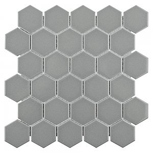Metro Glossy 2" HexLight Gray Porcelain Mosaic Tile - Sold Per Case of 10 - 8.20 square feet