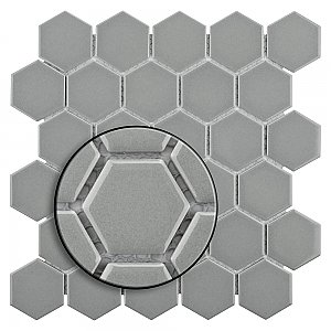Metro Glossy 2" HexLight Gray Porcelain Mosaic Tile - Sold Per Case of 10 - 8.20 square feet