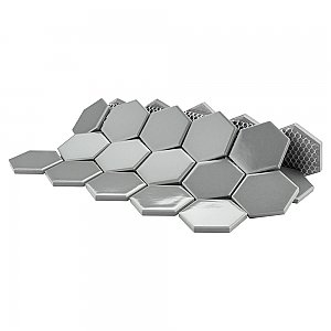 Metro Glossy 2" HexLight Gray Porcelain Mosaic Tile - Sold Per Case of 10 - 8.20 square feet