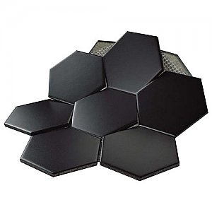 Metro Super 4" Hex Matte Black 10" x 11-1/2" Porcelain Mosaic - Sold Per Case of 10 - 8.1 Square Feet Per Case