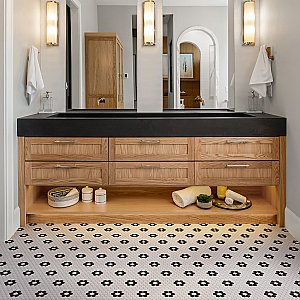 Metro Glossy White Hex with Heavy Flower 10-1/4" x 11-3/4" Porcelain Mosaic Tile - Sold Per Case of 10 - 8.65 Square Feet