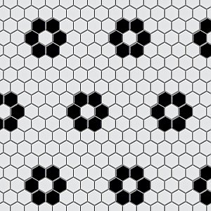 Metro Glossy White Hex with Heavy Flower 10-1/4" x 11-3/4" Porcelain Mosaic Tile - Sold Per Case of 10 - 8.65 Square Feet