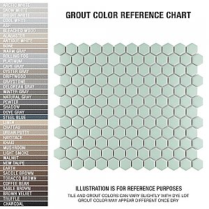Metro 1" Hex Matte Light Green 10-1/4" x 11-7/8" Porcelain Mosaic Tile - Sold Per Case of 10 - 8.6 Sq. Ft.
