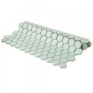 Metro 1" Hex Matte Light Green 10-1/4" x 11-7/8" Porcelain Mosaic Tile - Sold Per Case of 10 - 8.6 Sq. Ft.