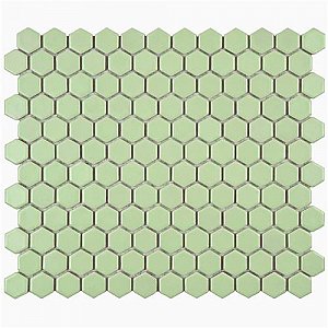 Metro 1" Hex Matte Light Green 10-1/4" x 11-7/8" Porcelain Mosaic Tile - Sold Per Case of 10 - 8.6 Sq. Ft.