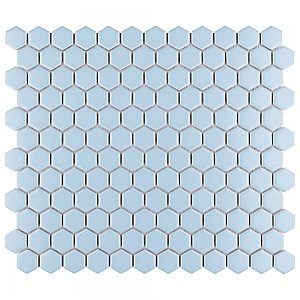 Metro Matte Light Blue 10-1/4" x 11-3/4" Hex Porcelain Mosaic - Sold Per Case of 10 - 8.5 Square Feet Per Case