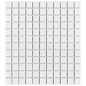 Metro 1" Square Matte White 10-3/4" x 11-3/4" Porcelain Mosaic Tile - Sold Per Case of 10 - 9 Square Feet