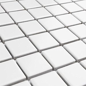 Metro 1" Square Matte White 10-3/4" x 11-3/4" Porcelain Mosaic Tile - Sold Per Case of 10 - 9 Square Feet