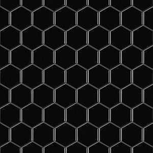 Metro 2" Hex Glossy Black 11-1/8" x 12-5/8" Porcelain Mosaic Tile - Sold Per Case of 10 - 10.0 Sq. Ft.