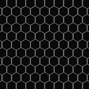 Metro 2" Hex Glossy Black 11-1/8" x 12-5/8" Porcelain Mosaic Tile - Sold Per Case of 10 - 10.0 Sq. Ft.