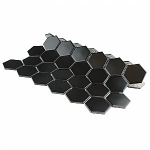 Metro 2" Hex Matte Black Porcelain Mosaic - Per Case of 10 - 9.96 Square Feet