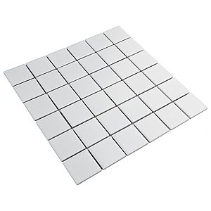 Metro Quad Matte White 11.75" x 11.75" Porcelain Mosaic Tile - Sold Per Case of 10 - 9.79 Square Feet