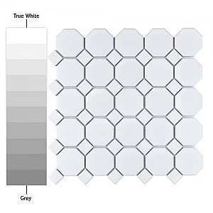 Metro 2" Octagon Matte White Porcelain Mosaic - Per Case of 10 - 9.2 Square Feet