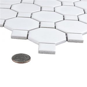 Metro 2" Octagon Matte White Porcelain Mosaic - Per Case of 10 - 9.2 Square Feet