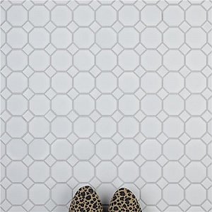Metro 2" Octagon Matte White Porcelain Mosaic - Per Case of 10 - 9.2 Square Feet