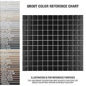 Metro 1" Square Matte Black 10-3/4 x 11-3/4 Porcelain Mosaic Tile - Sold Per Case of 10 - 9.0 Sq. Ft.