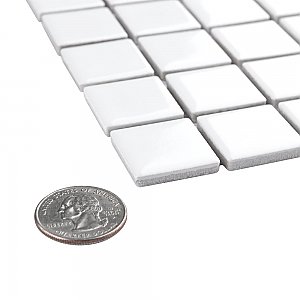 Metro 1" Square Glossy White 10-3/4" x 11-3/4" Porcelain Mosaic Floor & Wall Tile - Sold Per Case of 10 - 9.0 Sq. Ft.
