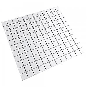 Metro 1" Square Glossy White 10-3/4" x 11-3/4" Porcelain Mosaic Floor & Wall Tile - Sold Per Case of 10 - 9.0 Sq. Ft.