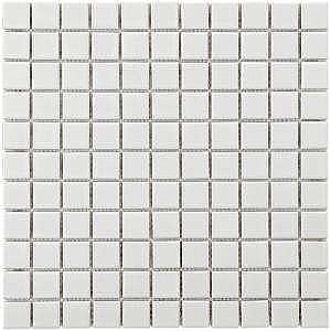 Metro 1" Square Glossy White 10-3/4" x 11-3/4" Porcelain Mosaic Floor & Wall Tile - Sold Per Case of 10 - 9.0 Sq. Ft.