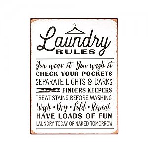 Laundry Rules Sign