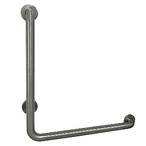 Thrive In Place 24-Inch x 24-Inch L-Shaped Stainless Steel ADA Grab Bar - Right Hand - Brushed Nickel