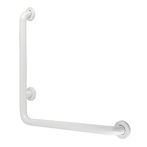 Thrive In Place 24-Inch x 24-Inch L-Shaped Stainless Steel ADA Grab Bar - Right Hand - White