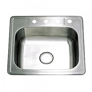 Gourmetier Drop-in Single Bowl Kitchen Sink - Brushed Stainless Steel