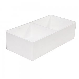 Gourmetier Arcticstone 36-Inch Solid Surface Farmhouse Kitchen Sink - Matte/Glossy White