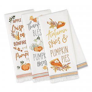 Design Imports Cotton Kitchen Towels - Apple Cider